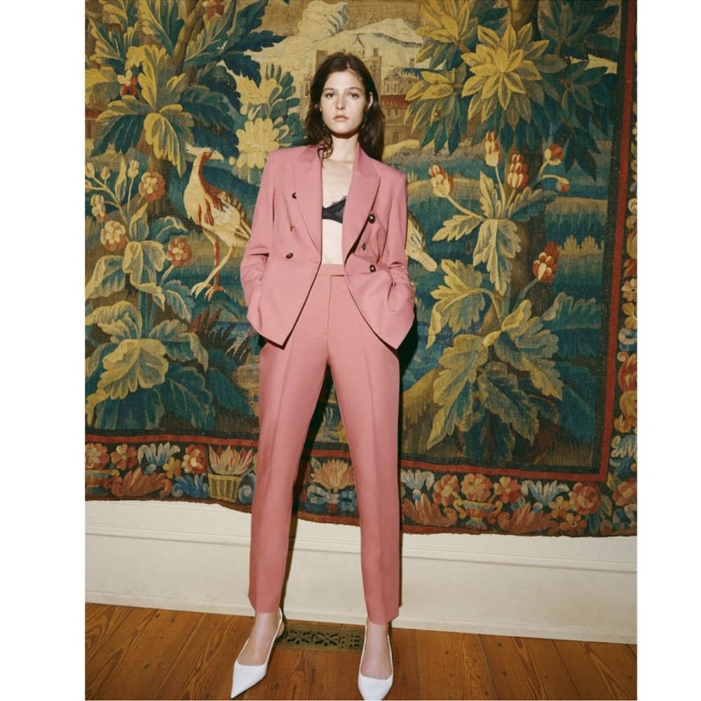 Zara Dusty Pink Tailored Suit Set – Blazer & Pants (Size M)